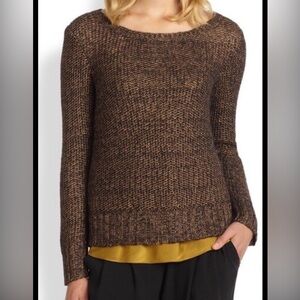 Eileen Fisher metallic gold weave sweater